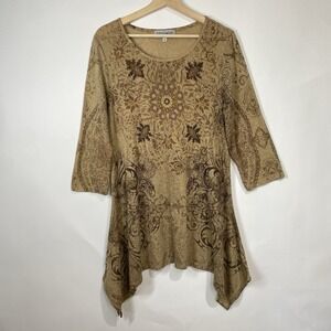 Closet Full Womens Goblincore Hippie Fairy Grunge Tunic Top Size M Asymmetrical